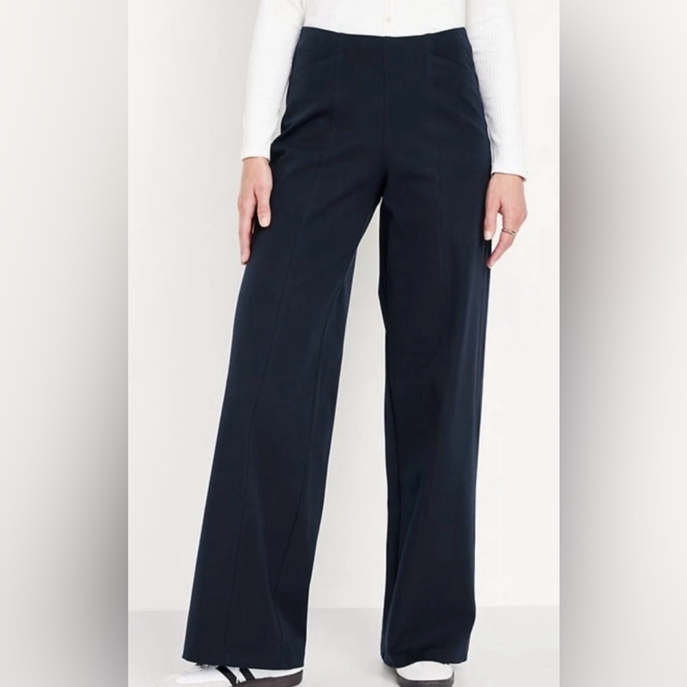 Old Navy Elevated Comfort Black Jack Wide-Leg high rise Trousers pants, size M